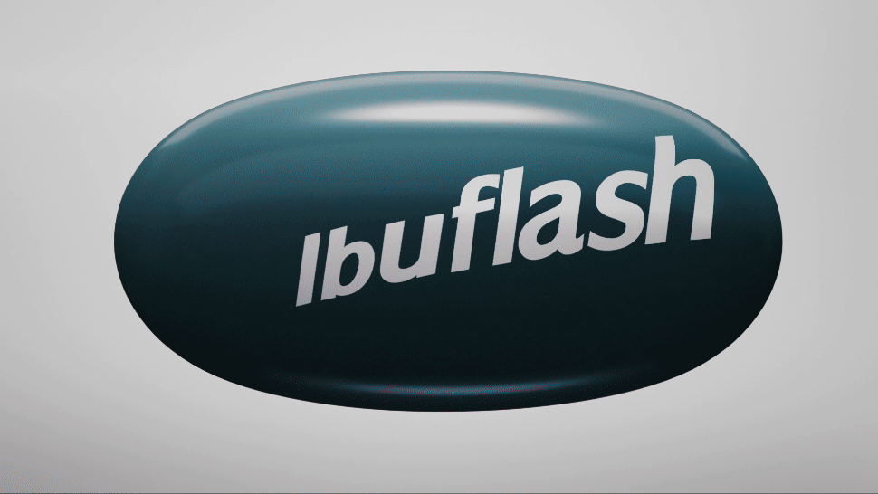 Fórmula líquida cápsula de Ibuflash para el dolor de cabeza